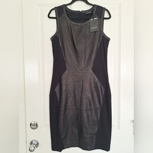 Trouve Genuaine Leather front panel dress size 10